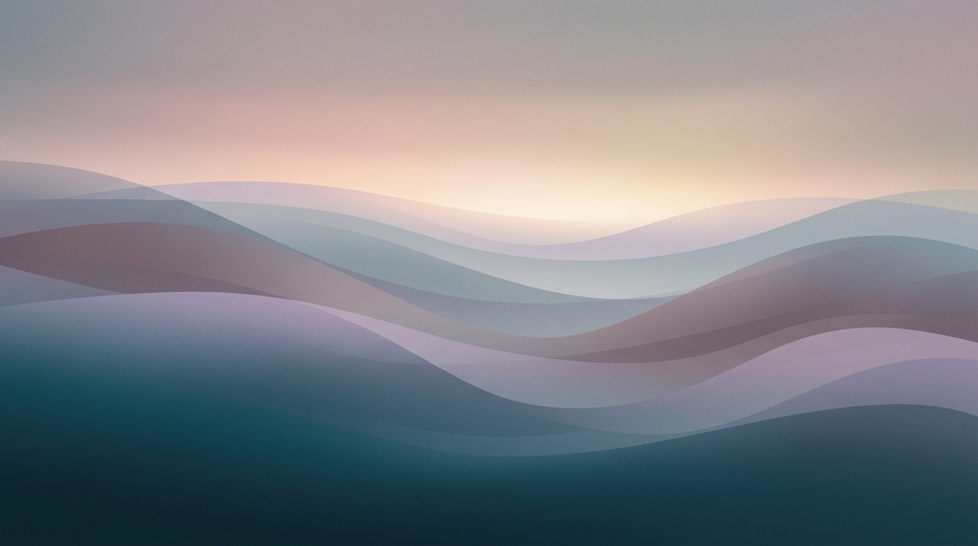 Header artwork: abstract calm coastal gradient illustration for "The missing middle: San Diego County's step-down care gap, by the numbers"