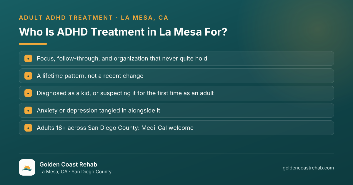 Who La Mesa ADHD is for: eligibility checklist