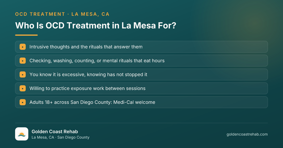 Who La Mesa OCD is for: eligibility checklist