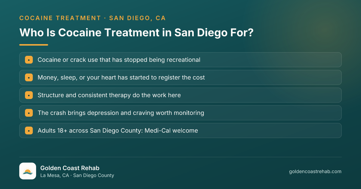 Who San Diego for Medi-Cal Adults Cocaine Addiction is for: eligibility checklist