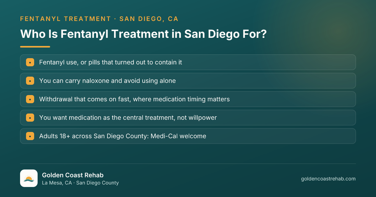 Who San Diego for Medi-Cal Adults Fentanyl Addiction is for: eligibility checklist