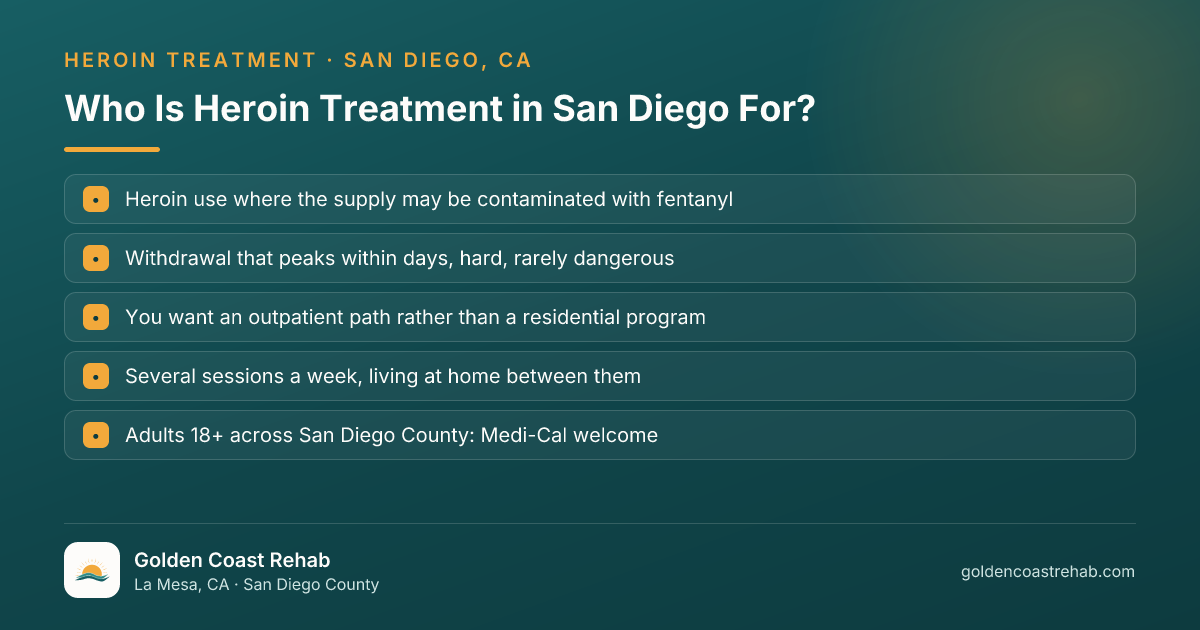 Who San Diego for Medi-Cal Adults Heroin Addiction is for: eligibility checklist